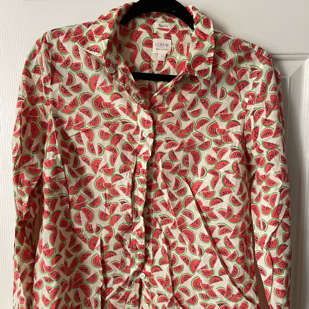J. Crew watermelon print button down